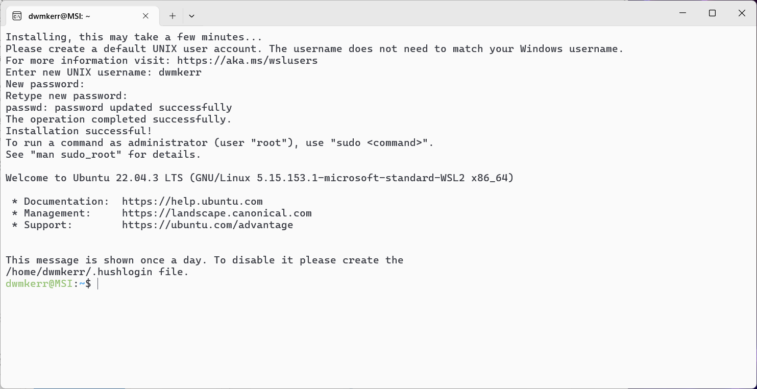 Figure A-11: Completing the setup