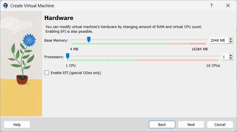 Figure A-5: New virtual machine hardware options