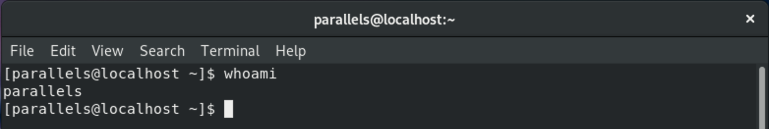 The shell on Fedora Linux