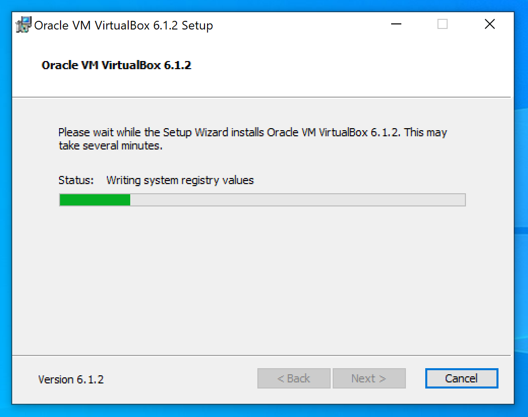 Screenshot: VirtualBox Setup